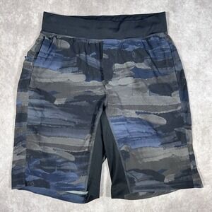 Lululemon THE Short‎ 9.5" Men's Size M Camo Blue Black Print Shorts